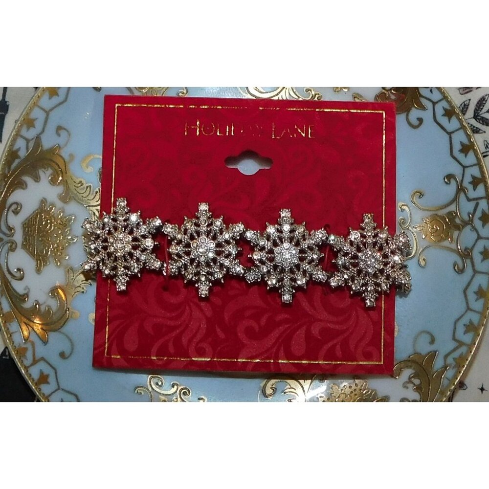 Holiday Lane Rhinestone Snowflake Bracelet - Picture 3 of 4